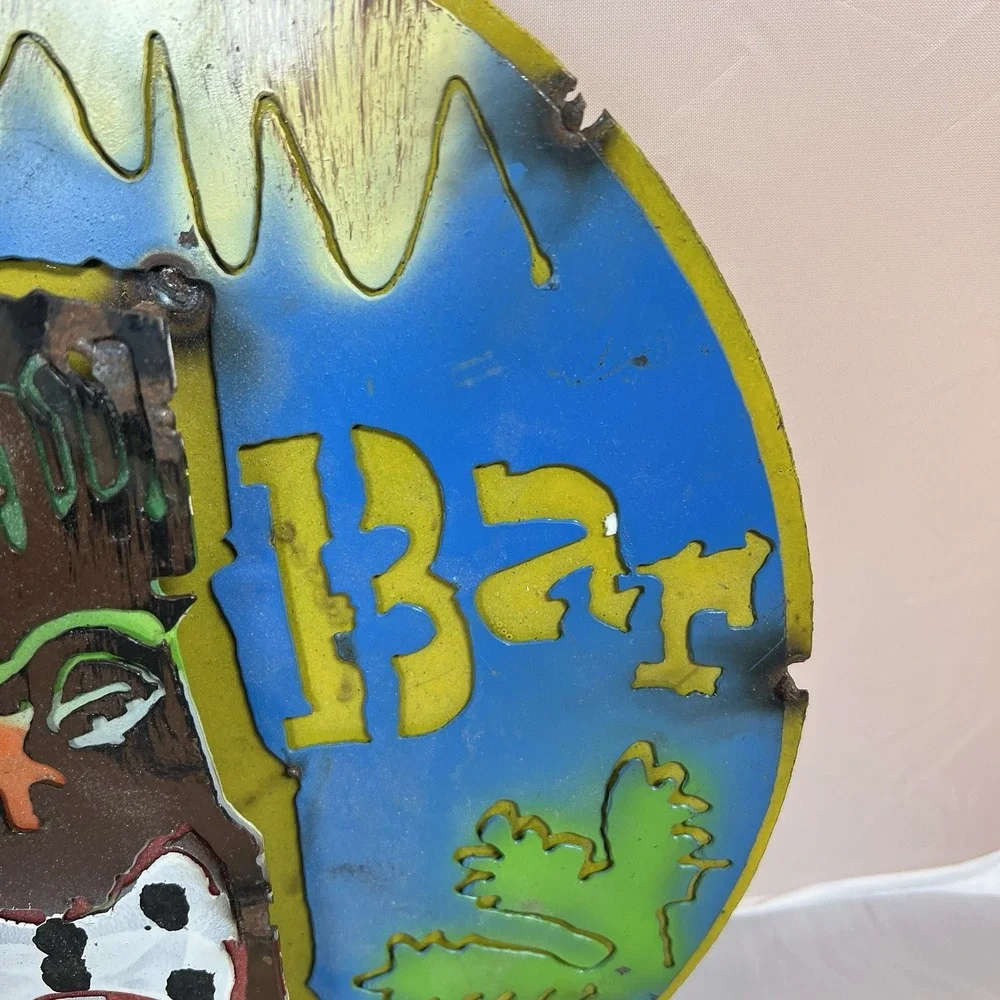 Tiki Beach‎ Bar Tiki Hut Drink Sign 3-D Metal Wall Art  10x10 Handmade